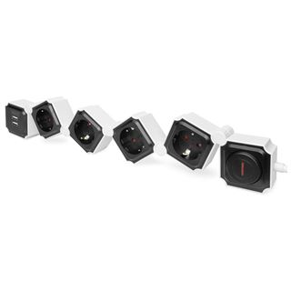 DIGITUS Assmann Flexible Steckdosenleiste 4x Schutzkontakt 16A 2xUSB-A