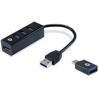 Conceptronic USB-Hub 4Port USB3.0 -> USB 3.0 +USB-C Adapter