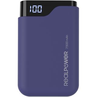 7.500 mAh Realpower Powerbank Type C 7500 blau