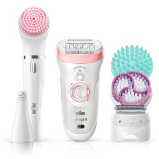 Braun Silk-&eacute;pil Beauty-Set 9 9-985 Epilierer Set Weiss/Rosa