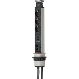 2.00m Brennenstuhl Tischsteckdose 3fach 2xLAN-RJ45 2xUSB