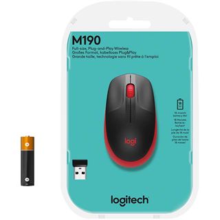 Logitech M190 USB schwarz/rot (kabellos)