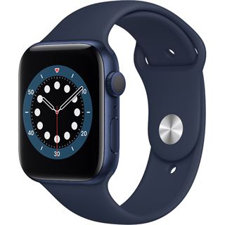 Apple Watch Series 6 (GPS) 44mm Aluminium blau mit Sportarmband