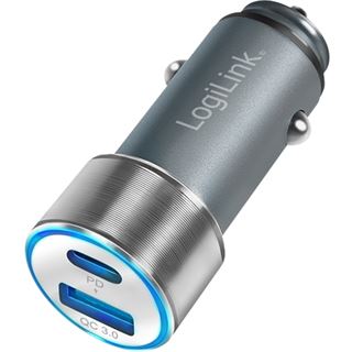 LogiLink Logilink USB Kfz Ladeadapter 2Port 1xUSB-C PD,1xUSB-A QC,36W