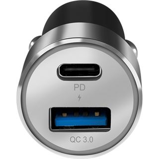 LogiLink Logilink USB Kfz Ladeadapter 2Port 1xUSB-C PD,1xUSB-A QC,36W