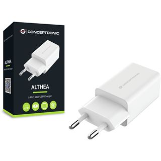 Conceptronic Ladegerät 2Port 12W USB PD USB C > A weiss