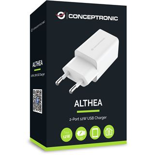 Conceptronic Ladegerät 2Port 12W USB PD USB C > A weiss