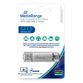 128GB MediaRange USB-Stick USB 3.1 combo mit USB Type-C