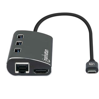 Manhattan USB -C 3.2 Gen 1-Adapter,HDMI,USB,USB-C-PD,RJ45,SD 152440