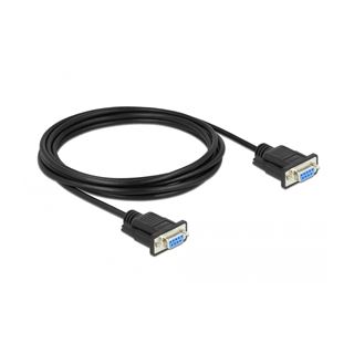 3.00m Delock Nullmodem Anschlusskabel Seriell D-Sub 9pol Buchse auf