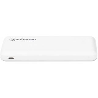 10.000 mAh Manhattan Powerbank 2xUSB USB-C + Micro-USB weiss