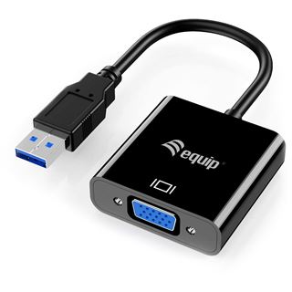 Equip Adapterkabel USB3.0->VGA St/Bu 0.15m 1920x1080/60Hz sw