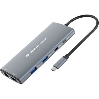 Conceptronic Adapter-HUB USB-C->HDMI/USB-C/3.0/SD/TF/RJ45 gr