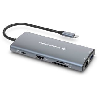 Conceptronic Adapter-HUB USB-C->HDMI/USB-C/3.0/SD/TF/RJ45 gr