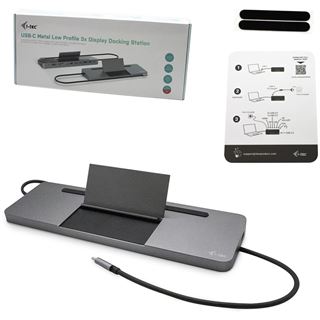 i-Tec USB-C Metal Ergonomic 4K 3x Display Docking Station + Power