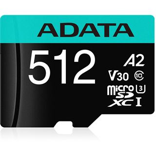 64GB ADATA Premier Pro R100/W80 microSDXC Kit, UHS-I U3, A2, Class 10