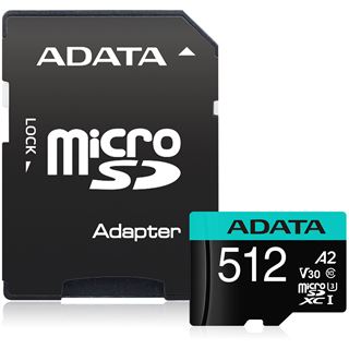 64GB ADATA Premier Pro R100/W80 microSDXC Kit, UHS-I U3, A2, Class 10