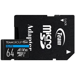 64GB TeamGroup ELITE R90/W45 microSDXC Kit, UHS-I U3, A1, Class 10