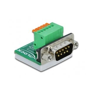 Delock D-Sub 9 Stecker zu Terminalblock Adapter mit Drucktaster