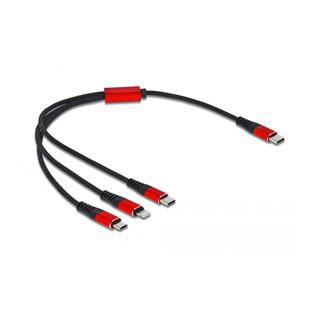 0.30m Delock USB Ladekabel 3 in 1 Type-C&Ouml; zu Lightning&Ouml; /