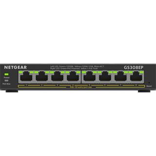 Netgear SOHO GS300 Desktop Gigabit Smart Switch, 8x RJ-45, 62W PoE+