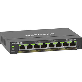Netgear SOHO GS300 Desktop Gigabit Smart Switch, 8x RJ-45, 120W PoE+