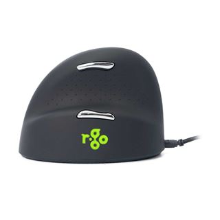 R-GO Tools HE Mouse groß USB schwarz/silber (kabelgebunden)