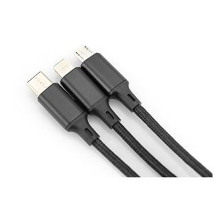 DIGITUS 3-in-1 Ladekabel USB A Lightning + Micro USB + USB-C