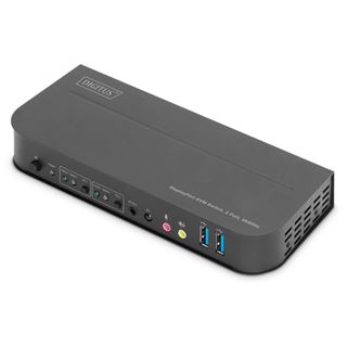 Digitus KVM Switch, 2-Port, 4K60Hz, 2xDP in, 1xDP/HDMI out