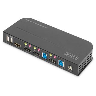 Digitus KVM Switch, 2-Port, 4K60Hz, 2xDP in, 1xDP/HDMI out