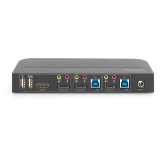 Digitus KVM Switch, 2-Port, 4K60Hz, 2xDP in, 1xDP/HDMI out