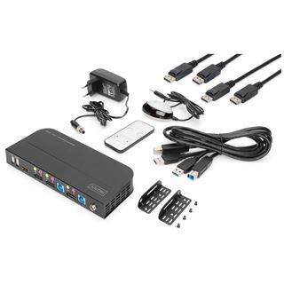 Digitus KVM Switch, 2-Port, 4K60Hz, 2xDP in, 1xDP/HDMI out