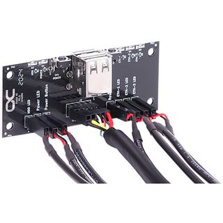 Alphacool Front I/O-Panel mit USB 2.0 und Kabelsatz für