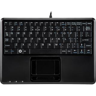 Perixx PERIBOARD-510 H PLUS IT, Mini USB-Tastatur, Touchpad, Hub,