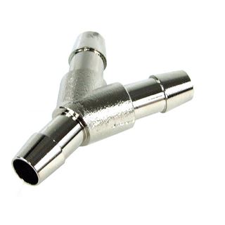 Aquatuning 10mm (3/8") Y Schlauchverbinder - Messing vernickelt