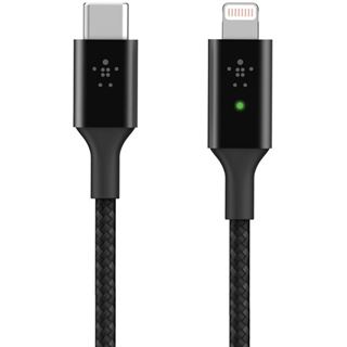 1.20m Belkin Smart LED USB-C auf Lightning Kabel, schwarz
