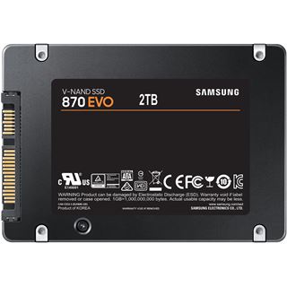2TB Samsung 870 EVO 2.5" (6.4cm) SAT 3D-NAND TLC (MZ-77E2T0B/EU)
