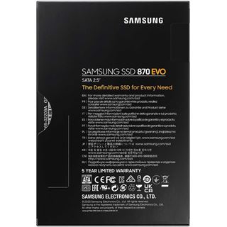 2TB Samsung 870 EVO 2.5" (6.4cm) SAT 3D-NAND TLC (MZ-77E2T0B/EU)