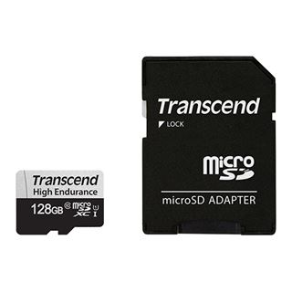 128GB Transcend 350V R100/W45 microSDXC Kit, UHS-I U1, Class 10