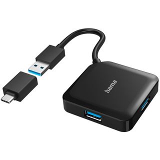 Hama USB-Hub 4 Ports USB 3.2 Gen1 USB-Hub inkl. USB-C Adapter