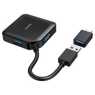 Hama USB-Hub 4 Ports USB 3.2 Gen1 USB-Hub inkl. USB-C Adapter