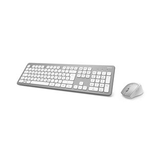 Hama KMW-700 Funk Tastatur und Maus Set, silber/weiss, USB, DE Layout
