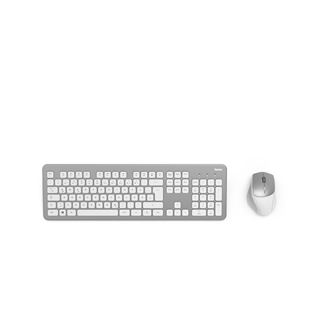Hama KMW-700 Funk Tastatur und Maus Set, silber/weiss, USB, DE Layout