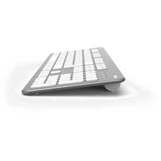 Hama KMW-700 Funk Tastatur und Maus Set, silber/weiss, USB, DE Layout