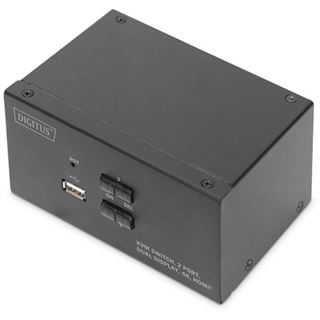 Digitus KVM Switch, 2-Port, Dual-Display. 4K, HDMI