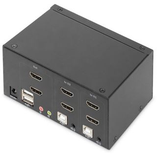 Digitus KVM Switch, 2-Port, Dual-Display. 4K, HDMI