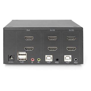 Digitus KVM Switch, 2-Port, Dual-Display. 4K, HDMI