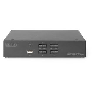 Digitus KVM Switch, 4-Port, Single-Display, 4K, HDMI