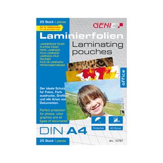 Genie Laminiertaschen 25 A4 - Folien