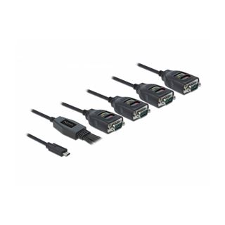 Delock Adapter USB Type-CÖ zu 4 x Seriell RS-232 DB9 mit 15 kV